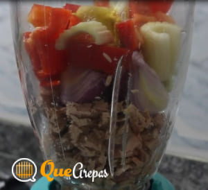 Ingredients in the blender - quearepas.com