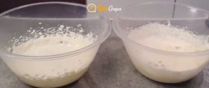 The two containers with cream cheese and whipped cream - quearepas.com