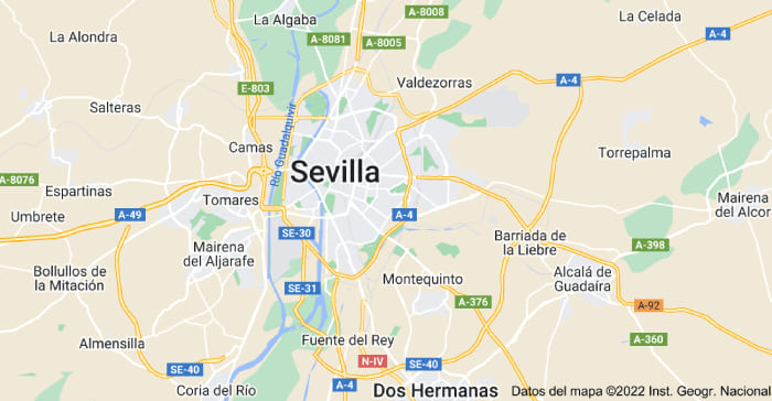 Mapa de Sevilla España - quearepas