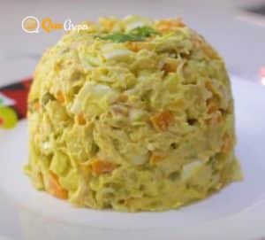 Ensalada de Gallina Venezolana servida - quearepas.com